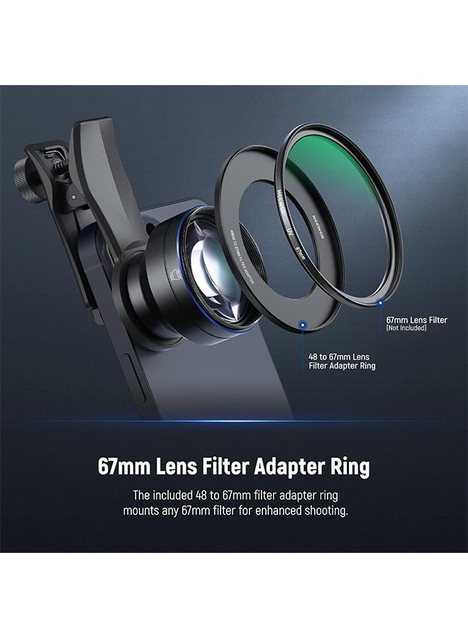 NEEWER 105mm Macro Lens with 17mm Thread Phone Lens Clip  67mm Filter Adapter Ring, Suitable for Mobile Macro Photography, LS-26 PRO - Image 4