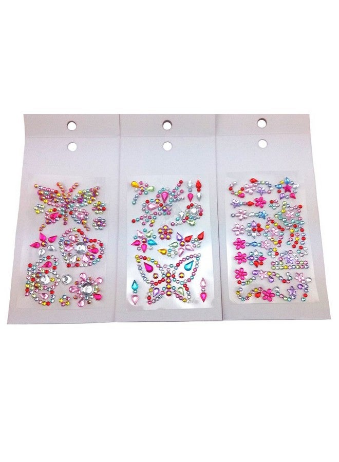 Yueton 12 Sheets 3 Different Pattern Colorful Assorted Size Self Adhesive Bling Rhinestone Craft Jewels Gem Diamond Sticker Embellishments - Image 2