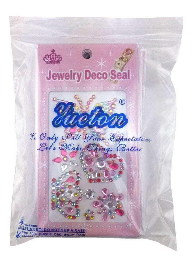 Yueton 12 Sheets 3 Different Pattern Colorful Assorted Size Self Adhesive Bling Rhinestone Craft Jewels Gem Diamond Sticker Embellishments - Image 3