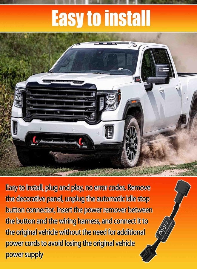 جهاز إلغاء خاصية الإيقاف والتشغيل التلقائي، متوافق مع سيارة GMC Sierra 1500 موديلات 2019-2021. تعطيل خاصية الإيقاف والتشغيل التلقائي بشكل دائم - توصيل وتشغيل بدون أخطاء. - Image 5