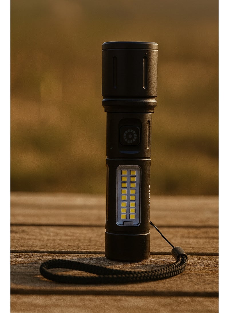 Akova Rechargeable LED Flashlight with USB Charging – Portable, High Power Light for Camping & Outdoor Use - Image 1