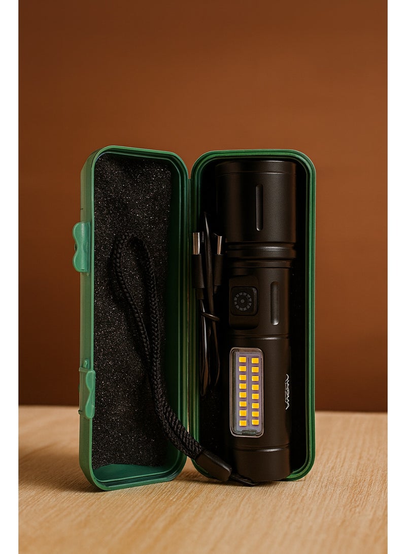 Akova Rechargeable LED Flashlight with USB Charging – Portable, High Power Light for Camping & Outdoor Use - Image 2