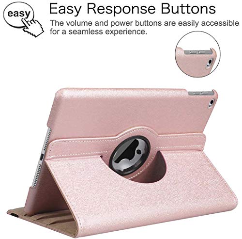 LXS New Case for iPad 9.7 inch 2018 2017/ iPad Air 2 Case - 360 Degree Rotating Stand Protective Cover Smart Case with Auto Sleep/Wake for Apple iPad 5th/6th Generation (Rose Gold) - Image 5