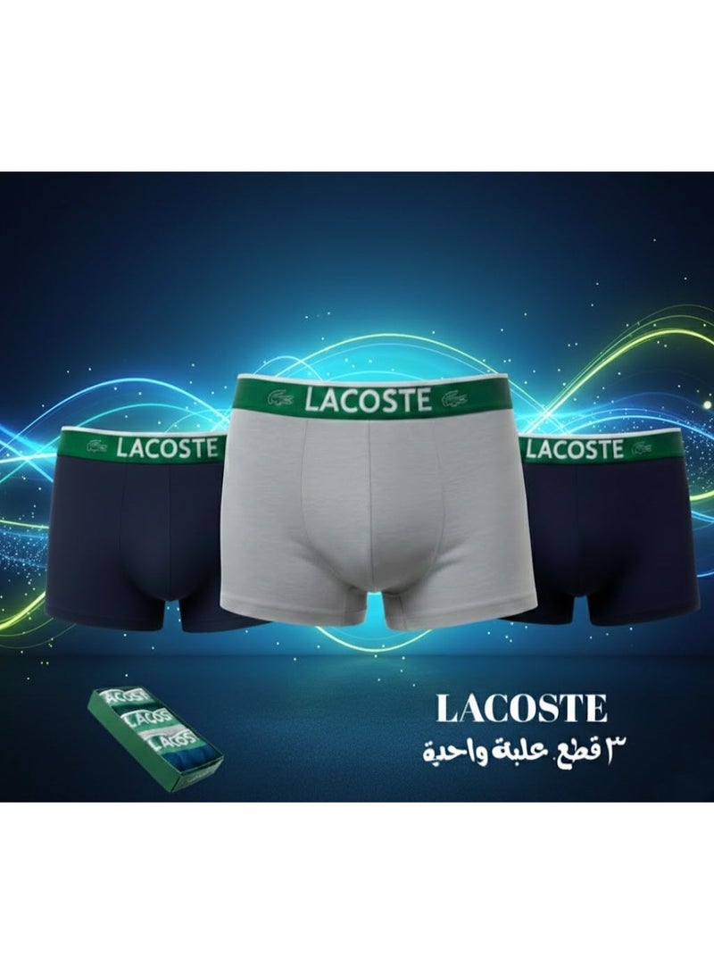 LACOSTE Boxers Men's Underwear Cotton Trunk - (3 pack) - Size L - Image 2