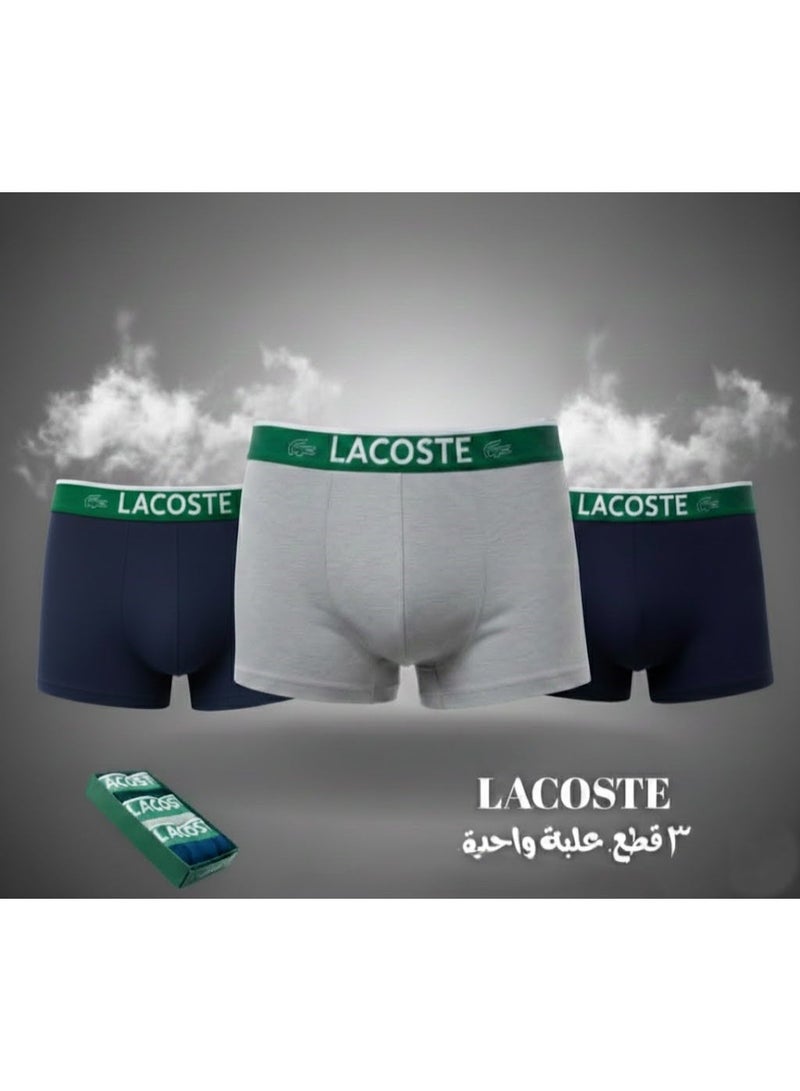 LACOSTE Boxers Men's Underwear Cotton Trunk - (3 pack) - Size L - Image 1