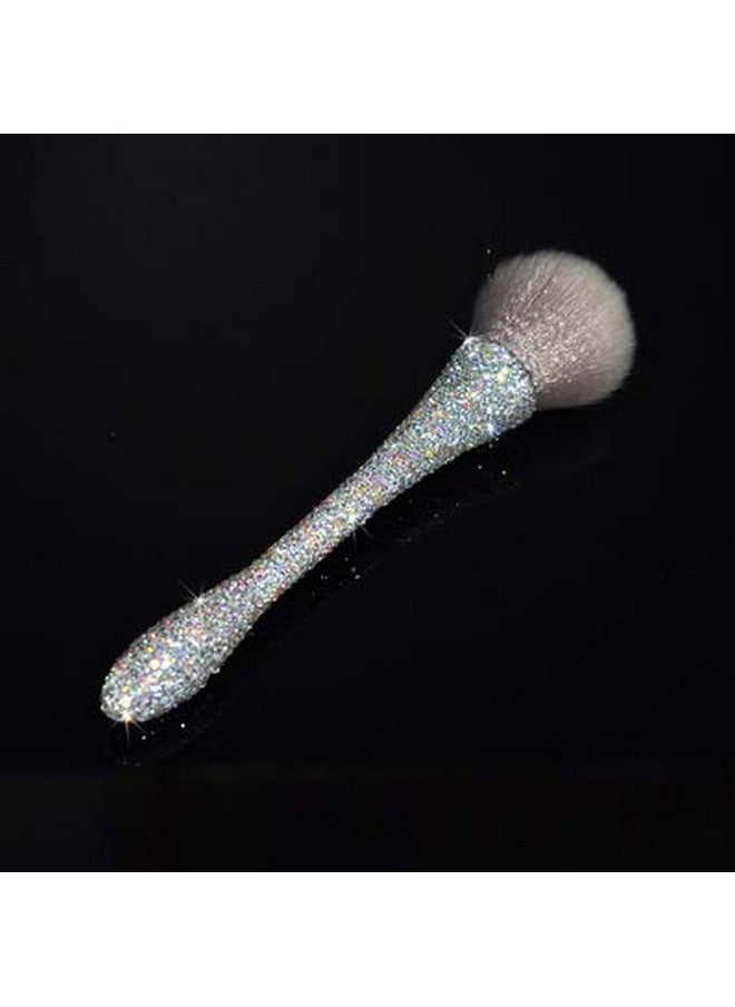 Bestbling - Bling Rhinestone Large Mineral Powder Brush Makeup Brush Cosmetic Brush Foundation Brush Perfect For Large Coverage Powder Bronzer Blush Blending Buffing 1 Piece (Silver) - Image 1