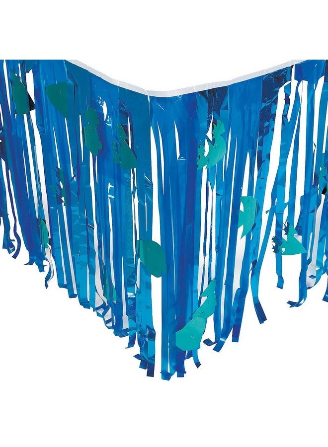 Fun Express Under The Sea Metallic Fringe Plastic Table Skirt With Cutouts Party Supplies 1 Piece - Image 2