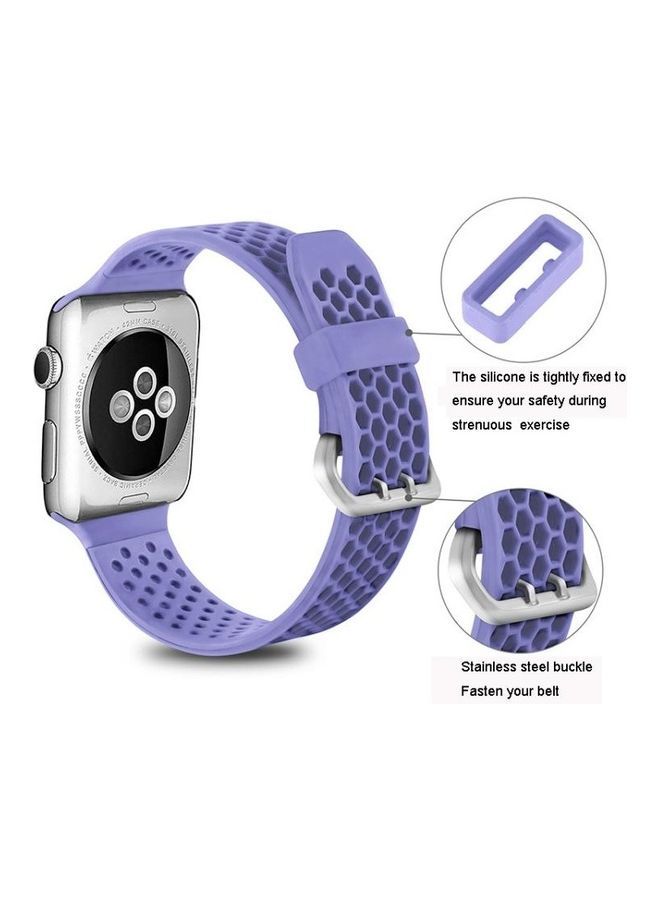NIBEMINENT Honeycomb Replacement Wrist Strap For Apple Watch Series SE/6/5/4 44mm And 3/2/1 42mm Purple - Image 4