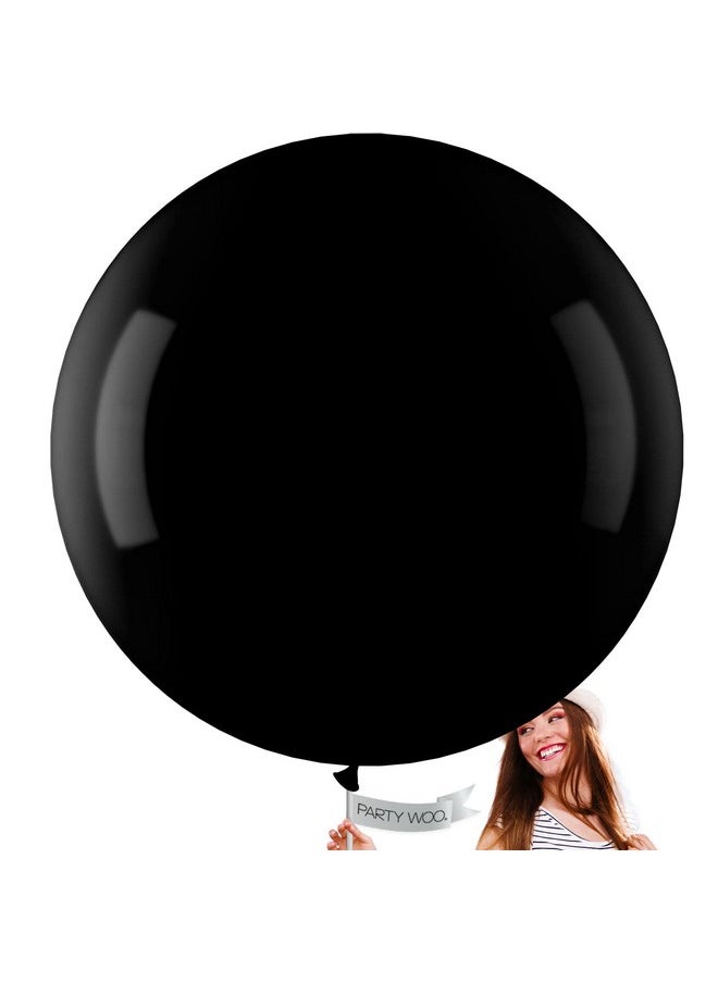 PartyWoo Black Balloons 4 Pcs 36 Inch Large Matte Black Balloons Big Black Balloons For Balloon Garland Or Arch As Party Decorations Birthday Decorations Retirement Party Decorations Blacky18  - Image 1