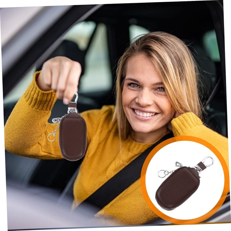 Car Key Organizer Key Storage Pouch Vehicle Key Bag Leather Key Holder Car Key Chain Keychain for - Image 5