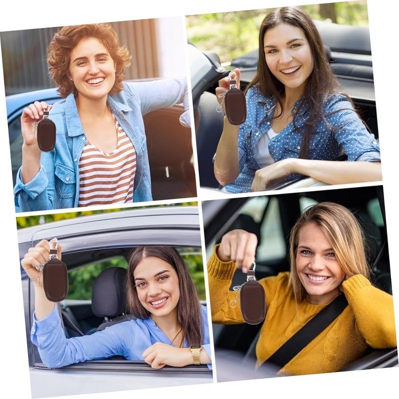 Car Key Organizer Key Storage Pouch Vehicle Key Bag Leather Key Holder Car Key Chain Keychain for - Image 4