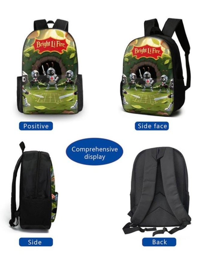 واضح من النار حقيبة كرتونية من ثلاث قطع، يسهل التعامل معها في مناسبات مختلفة (متوفرة للطلاب والأطفال والأصدقاء في النزهايات وتسلق الجبال والتعليم المدرسي وما إلى ذلك) | الكتفين + حقائب اليد + حقائب القرطاسية | موسم العودة إلى المدرسة / هدايا المهرجان - 20 - Image 3