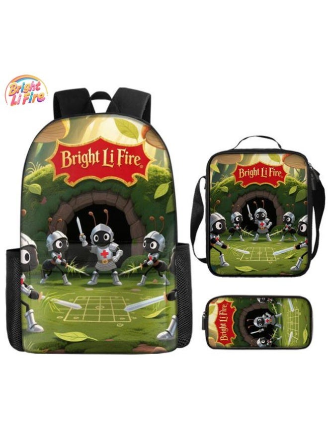 واضح من النار حقيبة كرتونية من ثلاث قطع، يسهل التعامل معها في مناسبات مختلفة (متوفرة للطلاب والأطفال والأصدقاء في النزهايات وتسلق الجبال والتعليم المدرسي وما إلى ذلك) | الكتفين + حقائب اليد + حقائب القرطاسية | موسم العودة إلى المدرسة / هدايا المهرجان - 20 - Image 1