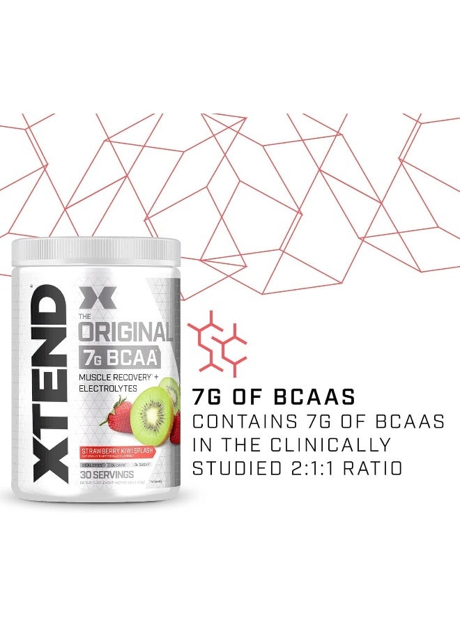 XTEND Original BCAA Powder Strawberry Kiwi Splash - ZERO CALORIE, ZERO CARB, ZERO SUGAR - Post Workout Muscle Recovery Drink with Amino Acids - 7g BCAAs for Men & Women - 30 Servings - Image 2
