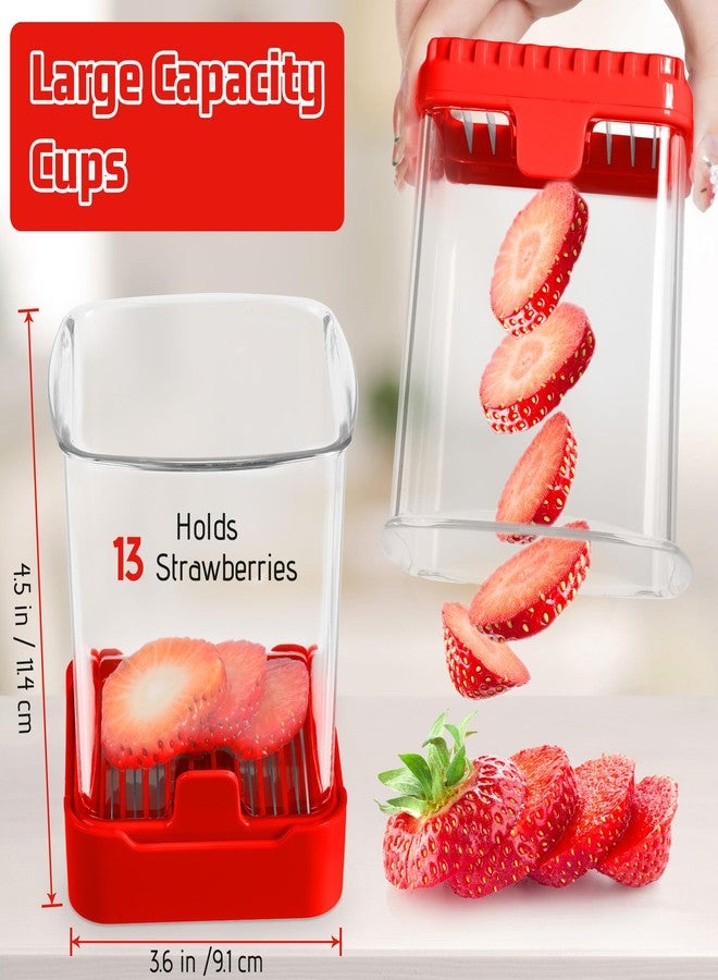 GENGCANG Upgraded Fruit Slicer Cup, Egg Slicers，Strawberry Slicer with Push Plate, Detachable Cup Slicer, Speed Fruit Slicer for Banana Grape Vegetables, Creative Strawberry Cutter Kitchen Gadget - Image 2