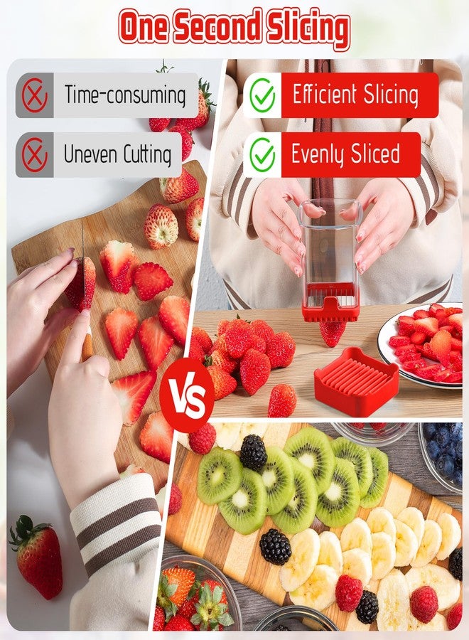 GENGCANG Upgraded Fruit Slicer Cup, Egg Slicers，Strawberry Slicer with Push Plate, Detachable Cup Slicer, Speed Fruit Slicer for Banana Grape Vegetables, Creative Strawberry Cutter Kitchen Gadget - Image 4