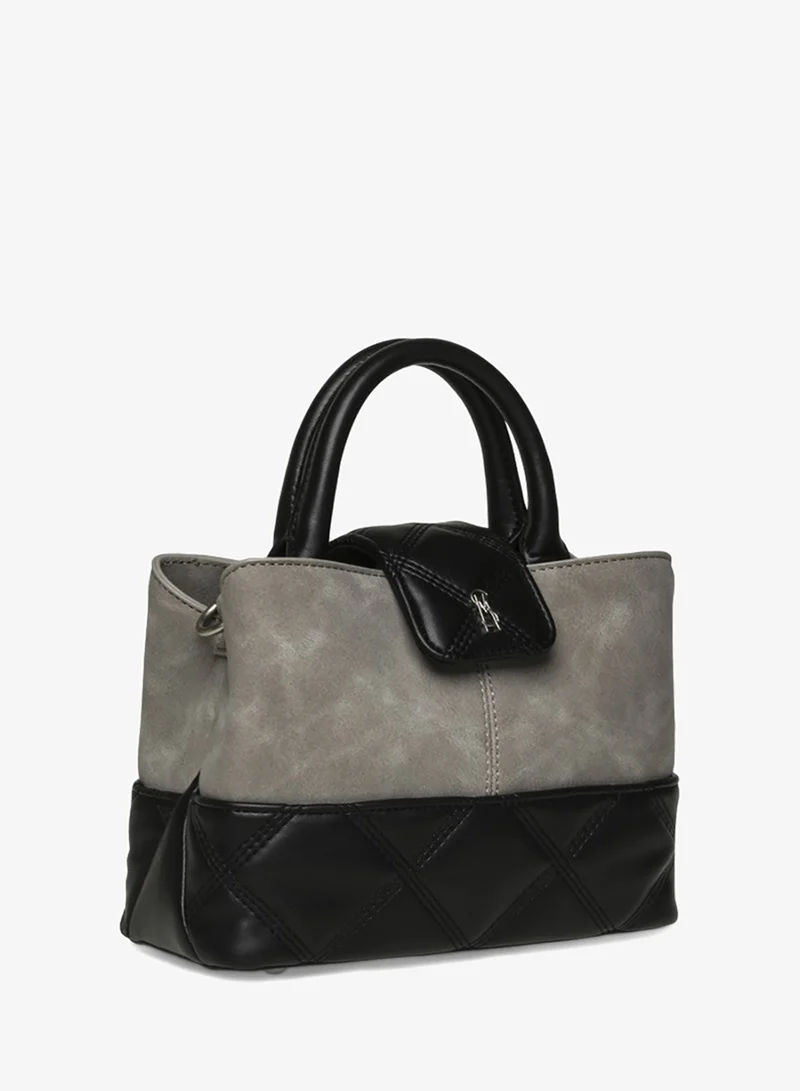 ستيف مادن Baster-S Grey Women's Colour-Block Mini Satchel Bag