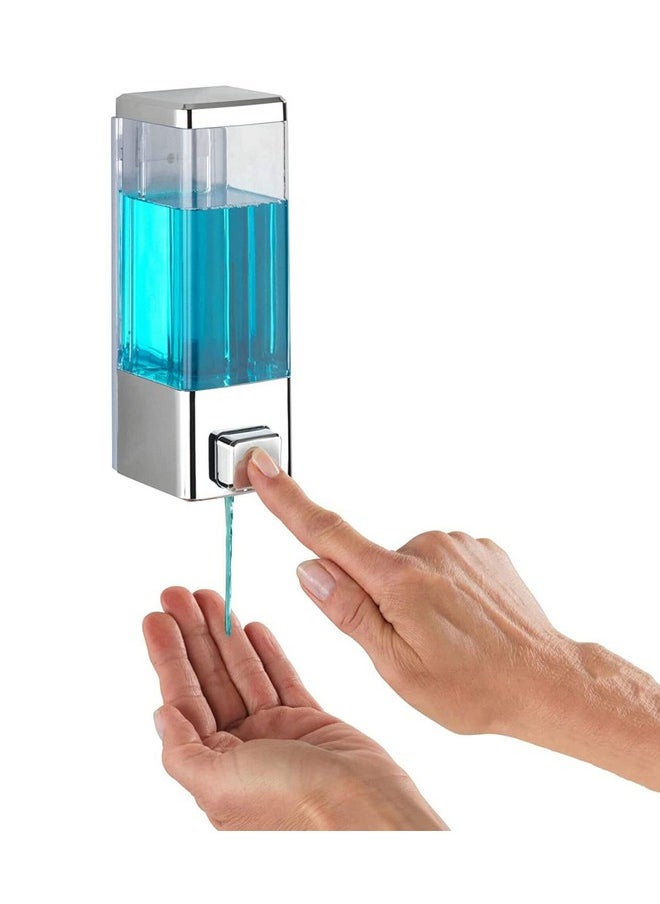 Kkd KKD® ABS Plastic Wall Mounted Chrome Finish Soap Dispenser, Leak-Free Multipurpose Liquid Dispenser for Hand Wash, Shampoo, Gel Dispenser for Bathroom/Basin/Kitchen Sink (350 ml)(Pack of 2)  - Image 5