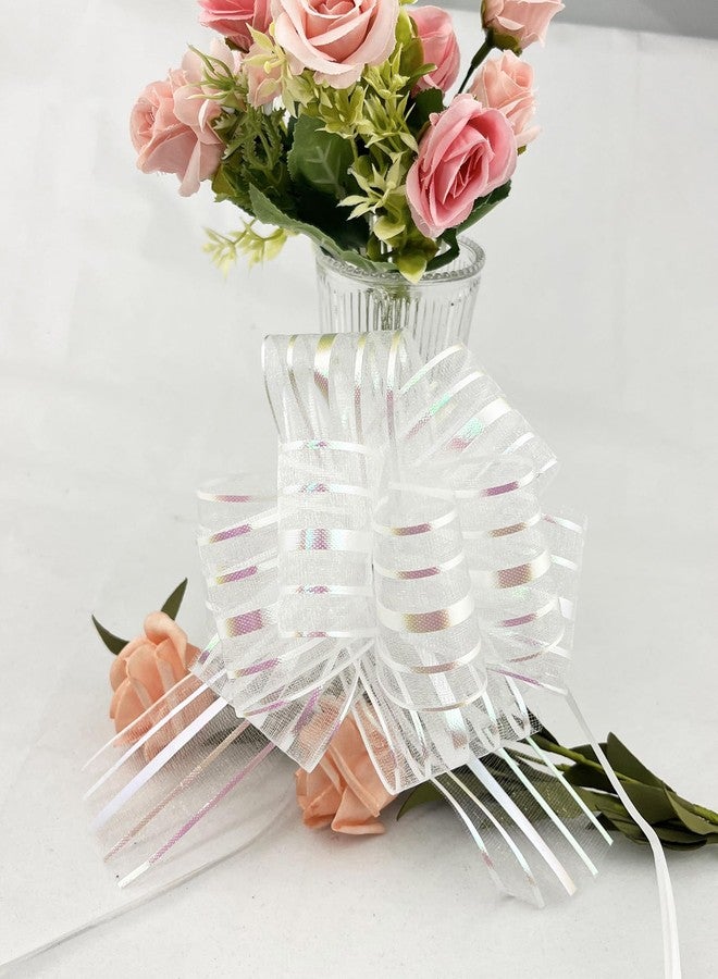 TIAMALL 8 Pcs 6 Inches Large Pull Bows, Bow for Gift Wrapping,Gift Bows for Presents (White - Image 4