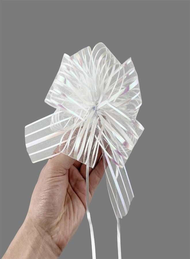 TIAMALL 8 Pcs 6 Inches Large Pull Bows, Bow for Gift Wrapping,Gift Bows for Presents (White - Image 2