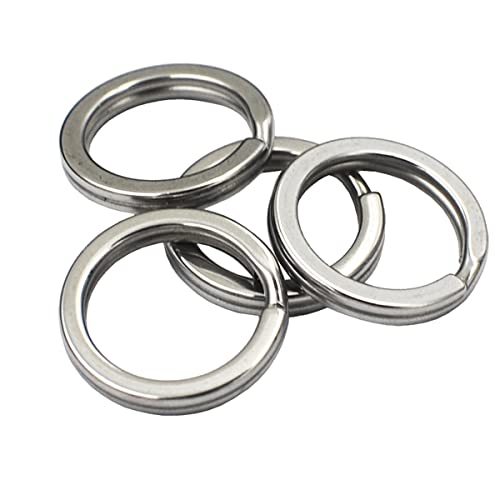 DGOL 100pcs 0.6 inch (15mm) Small Size 304 Stainless Steel Keychain Hooks Mini Chain Cord Flat Key Rings Clasp - Image 1