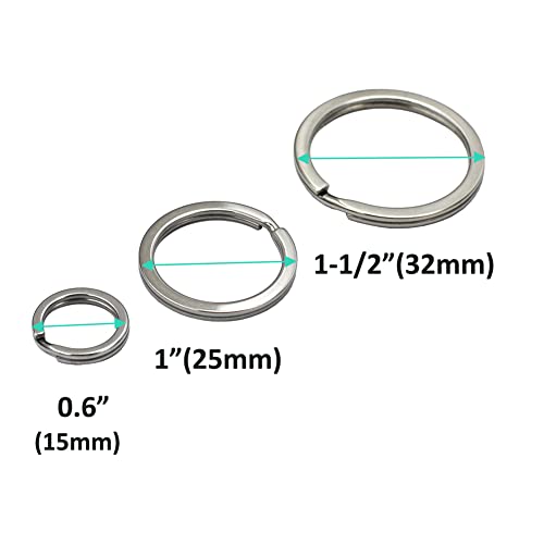 DGOL 100pcs 0.6 inch (15mm) Small Size 304 Stainless Steel Keychain Hooks Mini Chain Cord Flat Key Rings Clasp - Image 4