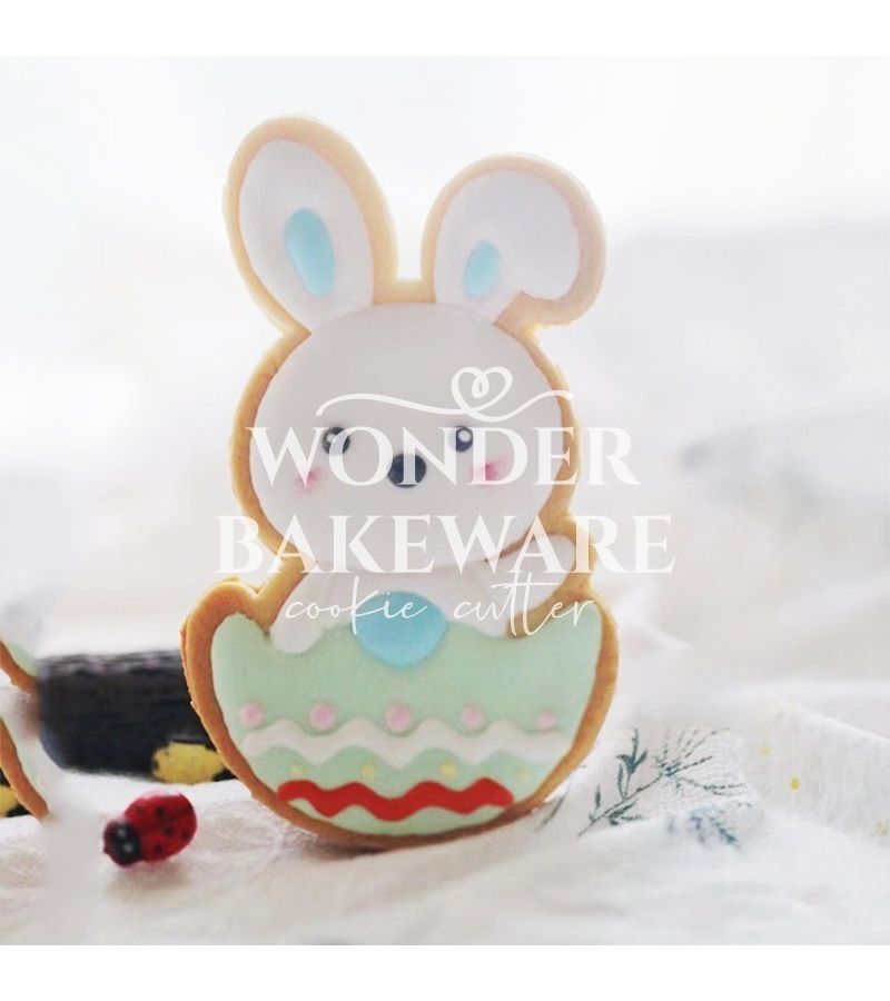 Easter Rabbit Shaped Cookie Cutters With Egg And Bunny Designs For Baking - Image 2