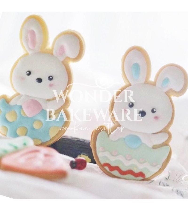 Easter Rabbit Shaped Cookie Cutters With Egg And Bunny Designs For Baking - Image 4