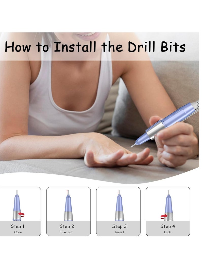 Zikra Electric Nail Drill Professional 45000 RPM with LCD Display Rechargeable Cordless Drill for Gel Nails Manicure Sander Nail for Salon Home - Image 3