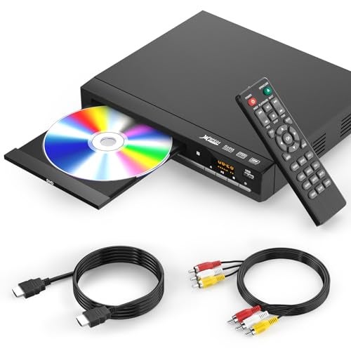 WSJSYH DVD Players for TV with HDMI,Plays All Regions and Formats,CD Player for Home,Support 1080P Video/CD/DVD/VCD/JPEG/USB, Remote, HDMI and RCA Cables Included - Image 1