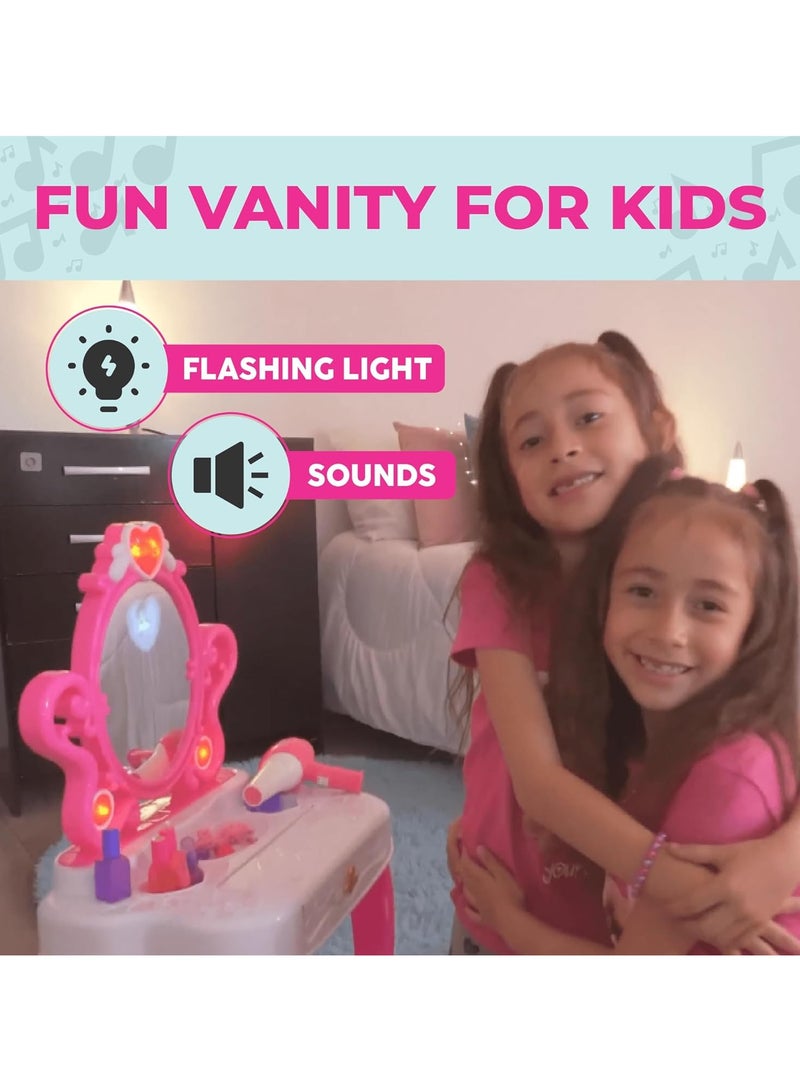 Princess 2-In-1 Toddler Vanity Set With Piano Unlock Creativity Joy And Music In One Experience A Kids Vanity Set With Mirror And Piano For Kids Ages 3-5 - Image 3