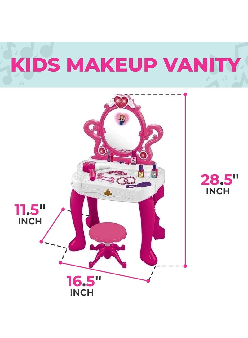 Princess 2-In-1 Toddler Vanity Set With Piano Unlock Creativity Joy And Music In One Experience A Kids Vanity Set With Mirror And Piano For Kids Ages 3-5 - Image 4