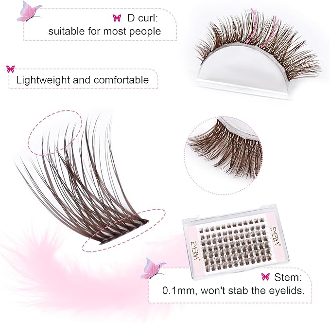 EMEDA 30 Pairs Practice Lashes for Eyelash Extensions Supplies Training Eye Lash Strips Self Adhesive Mimic Natural Eyelash in 7 Bulks by EMEDA - Image 5