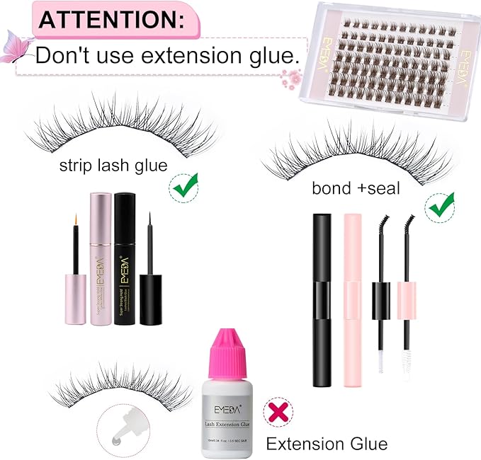 EMEDA 30 Pairs Practice Lashes for Eyelash Extensions Supplies Training Eye Lash Strips Self Adhesive Mimic Natural Eyelash in 7 Bulks by EMEDA - Image 4