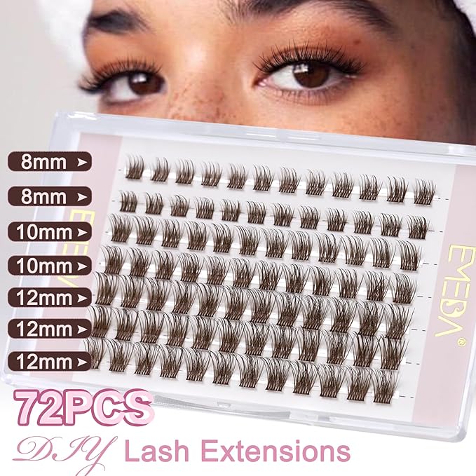 EMEDA 30 Pairs Practice Lashes for Eyelash Extensions Supplies Training Eye Lash Strips Self Adhesive Mimic Natural Eyelash in 7 Bulks by EMEDA - Image 2