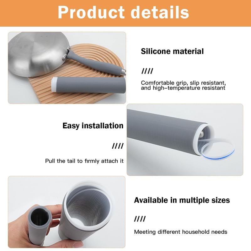 SUNNIFA Silicone Pot Handle Cover Heat Resistant up to 250C Insulated Grip for Cast Iron Pans NonSlip Silicone Handle Holder 1 Pcs - Image 5