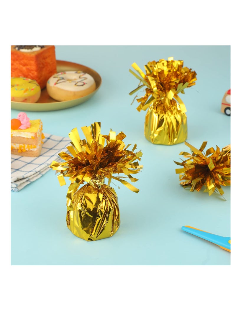 SOLARAE Metallic Gold Heavy Solid Balloon Weights Pack Holder, Heavy Solid Metallic Anchor Balloon Holder Weights, for Table Centerpiece Balloon, for DIY, Birthday, Wedding, Party 2.5 x 5 in (12 Pcs) - Image 5