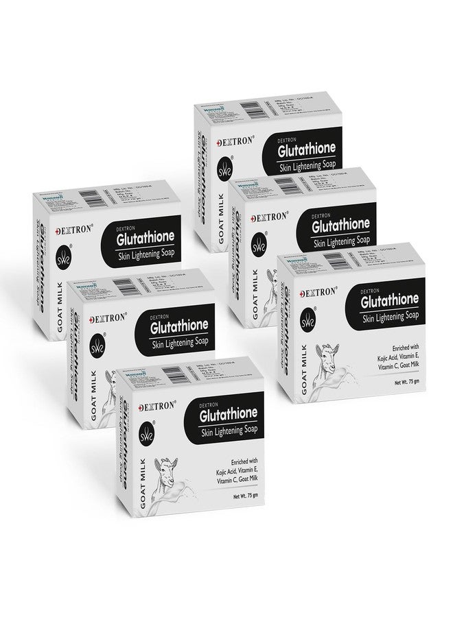 Dextron Glutathione Goat Milk Soap For Skin Whitening & Glow | Hydrating, Anti-Wrinkle, Paraben-Free (PACK OF 6) - Image 1