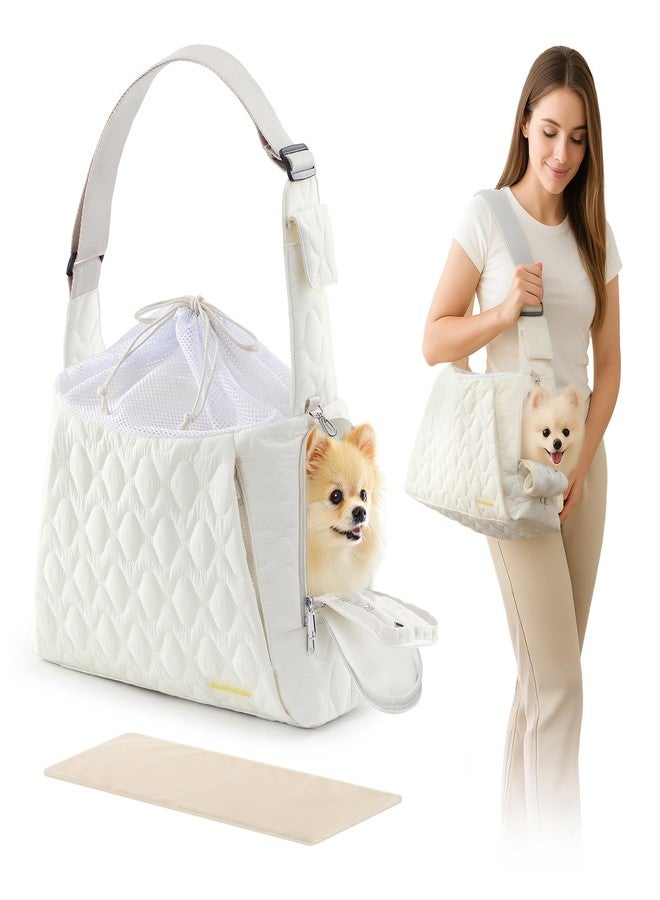 JourCraf Dog Carrier Sling for Small Dogs, Front Cat Sling & Cats Up to 15 lbs, Puppy Sling with Adjustable Strap Front Zipper Pocket, Double Safety Feature, Hands Free for Travel - Image 1