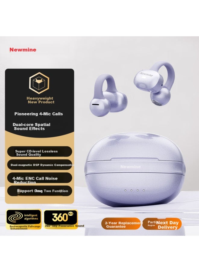 Newmine A50 Bone Conduction Concept Bluetooth Earphone Ear-Hook Open Wireless Clip-On Non-In-Ear Sports Running Call Noise Reduction Earphone Suitable For Xiaomi Apple Huawei - Image 1