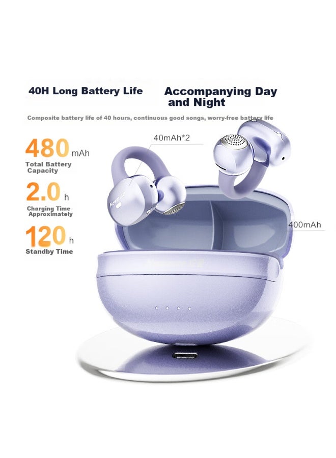 Newmine A50 Bone Conduction Concept Bluetooth Earphone Ear-Hook Open Wireless Clip-On Non-In-Ear Sports Running Call Noise Reduction Earphone Suitable For Xiaomi Apple Huawei - Image 4