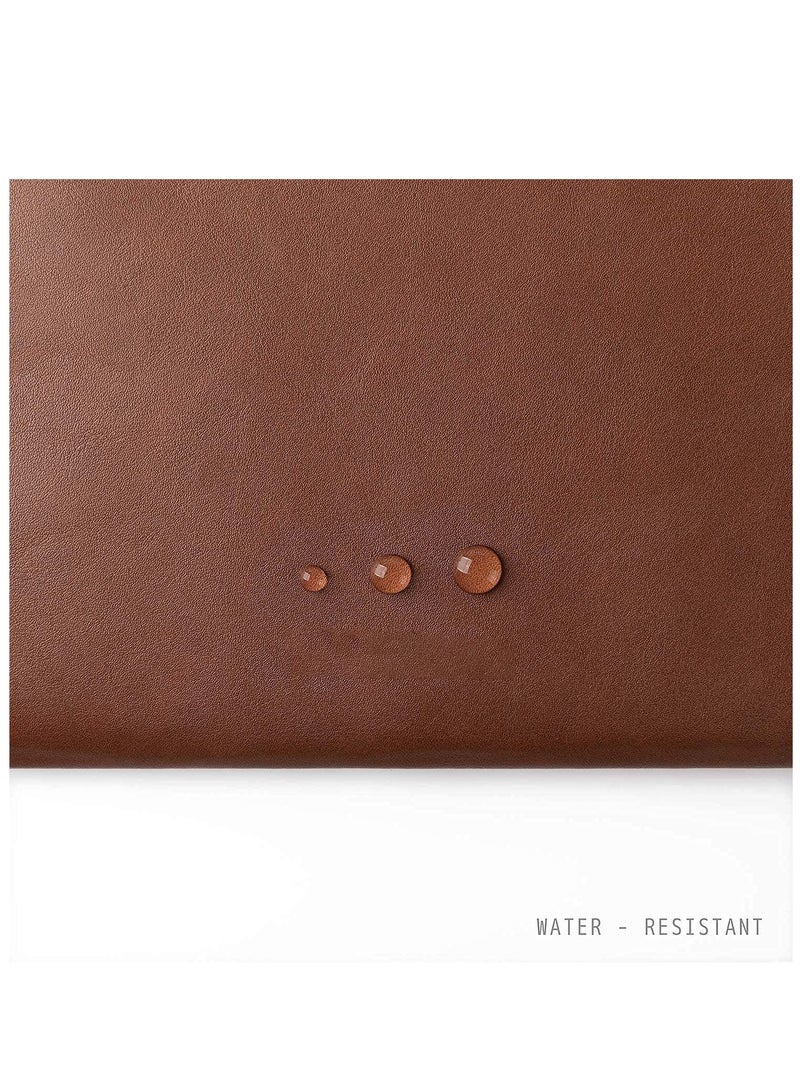 CONTACTS Slim Protective Laptop Sleeve 13 and 13.3 Inch Compatible with 13 Inch MacBook Pro  MacBook  Air Faux Leather Bag Water Resistant Cover Notebook Computer Case for Mac Tan New - Image 2