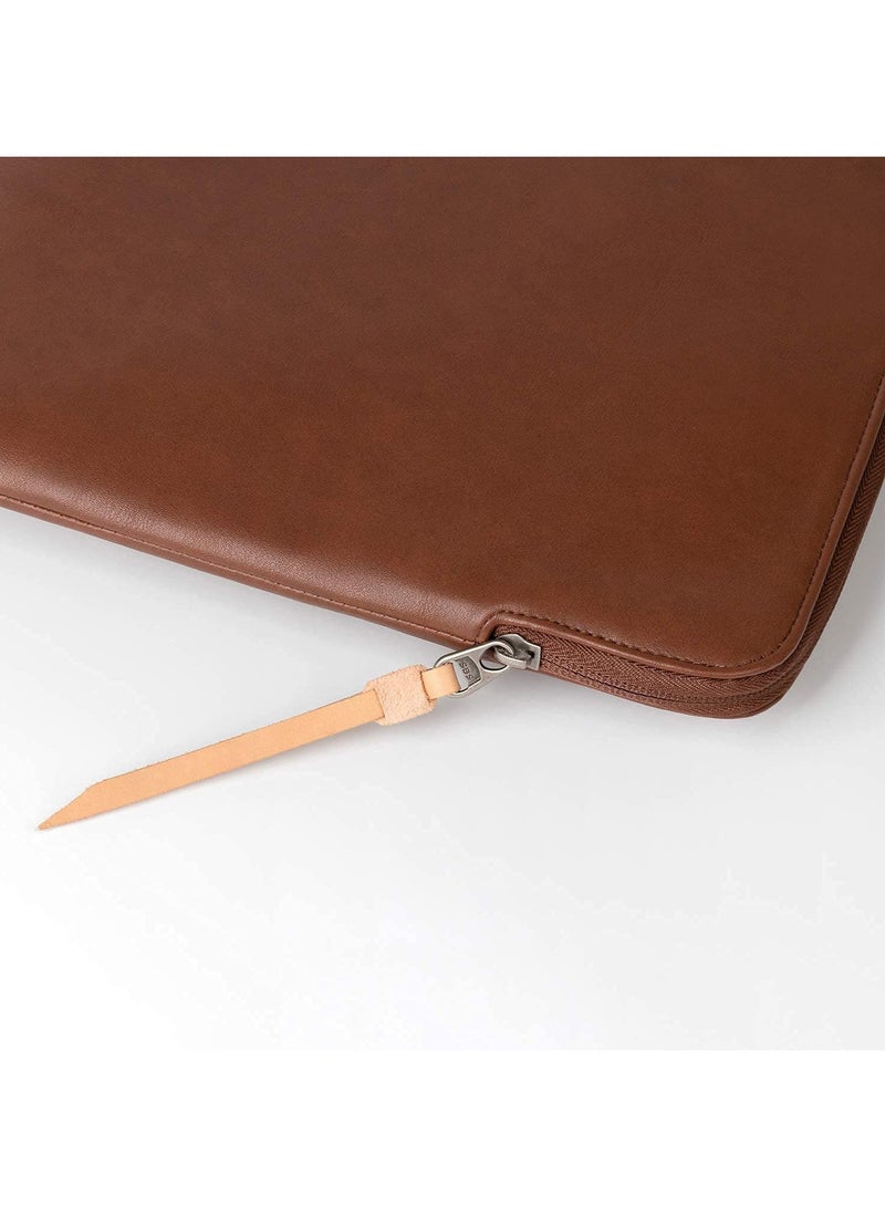 CONTACTS Slim Protective Laptop Sleeve 13 and 13.3 Inch Compatible with 13 Inch MacBook Pro  MacBook  Air Faux Leather Bag Water Resistant Cover Notebook Computer Case for Mac Tan New - Image 4