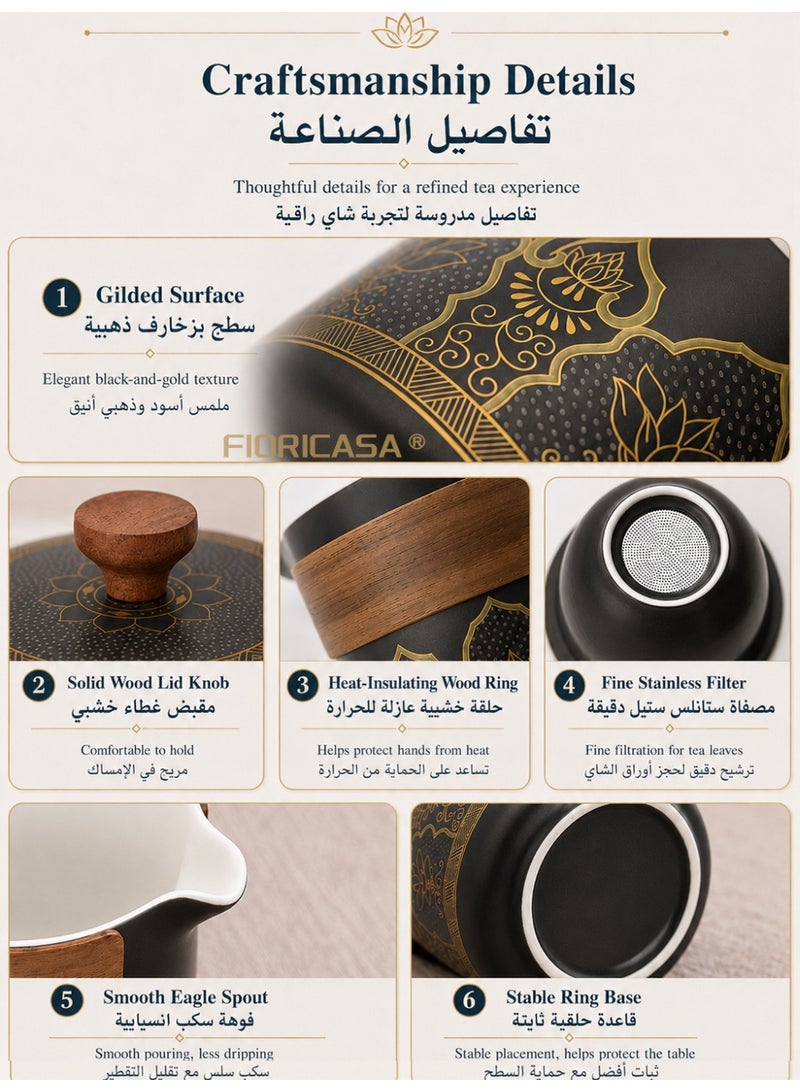 فوريكاسا طقم هدايا أكواب شاي فاخر مع علبة هدايا من جلد PU، دفتر وقلم حبر - Image 4