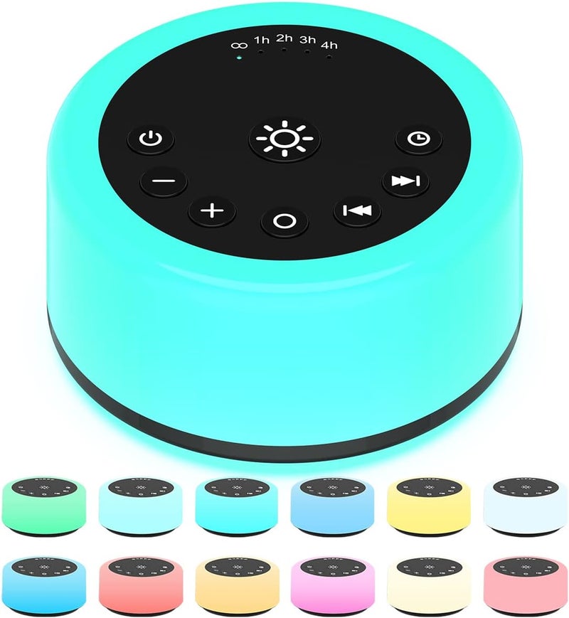 ColourNoise Soother Sleep Sound Machine Night Light White Noise Machine with 30 Soothing Sounds & 12 Color Night Lights for Baby Kids Adults Brown Noise Machine with Timer & Continuous Play for Home Travel Office - Image 1