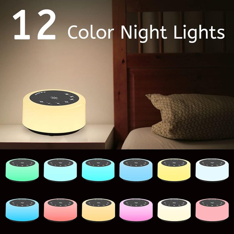 ColourNoise Soother Sleep Sound Machine Night Light White Noise Machine with 30 Soothing Sounds & 12 Color Night Lights for Baby Kids Adults Brown Noise Machine with Timer & Continuous Play for Home Travel Office - Image 3