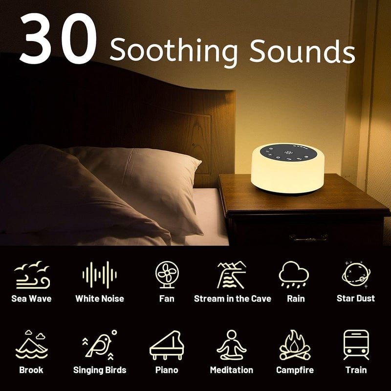 ColourNoise Soother Sleep Sound Machine Night Light White Noise Machine with 30 Soothing Sounds & 12 Color Night Lights for Baby Kids Adults Brown Noise Machine with Timer & Continuous Play for Home Travel Office - Image 2