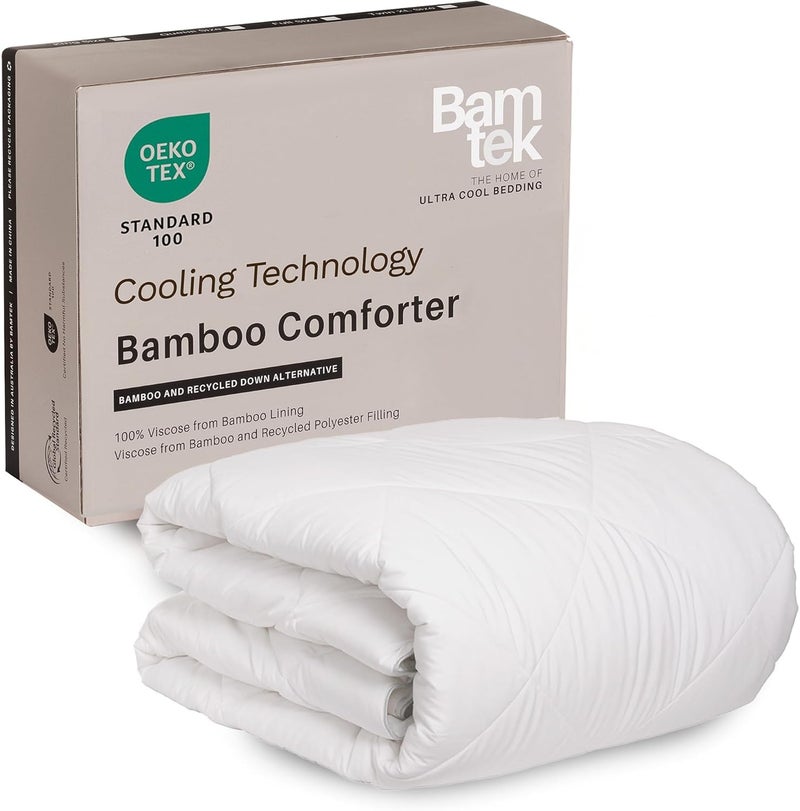 Bamtek 100% Viscose Derived from Bamboo Comforter, Cooling Comforter, Duvet Insert, Breathable, Extra Fluffy, Lightweight Comforters, King Size - Image 1