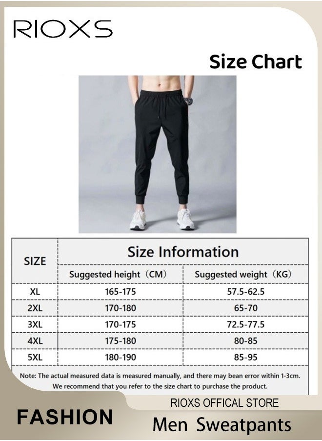 RIOXS - Joggers Pants For Men, Athletic Workout Jogger Sweatpants, Men's Drawstring Trouser, Tapered Pant With Pockets, Comfy Breathable Pants For Training Running Exercising - Image 1