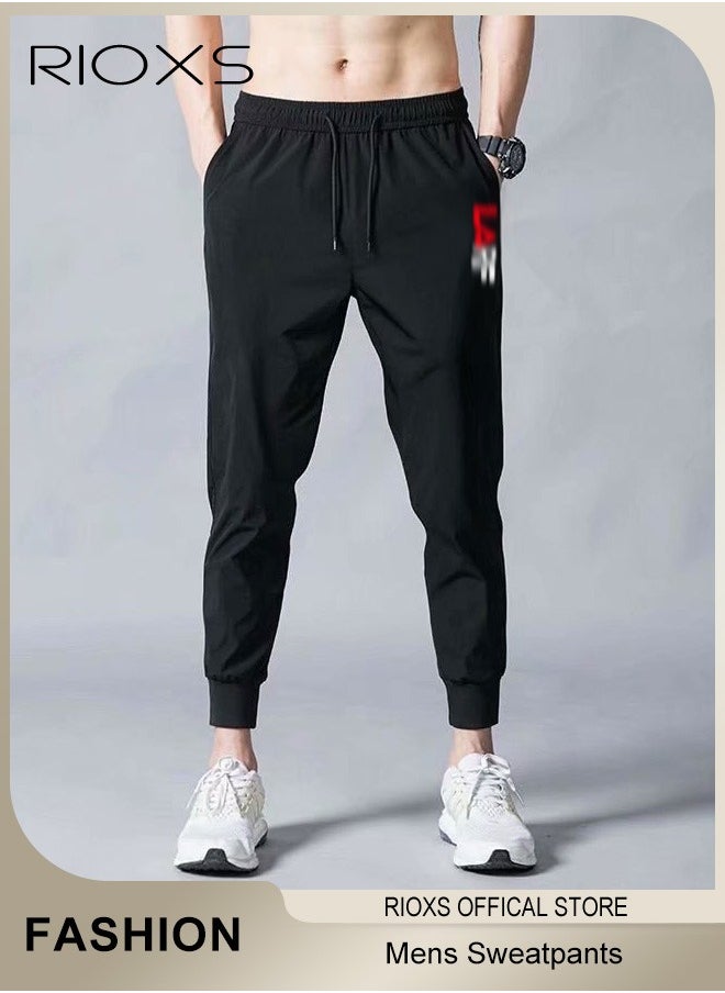 RIOXS - Joggers Pants For Men, Athletic Workout Jogger Sweatpants, Men's Drawstring Trouser, Tapered Pant With Pockets, Comfy Breathable Pants For Training Running Exercising - Image 1